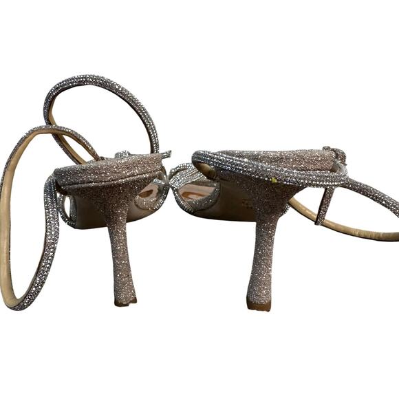 BADGLEY MISHKA Women's Effie Ankle Strap Sandal Size 11 In Champagne - Picture 6 of 10